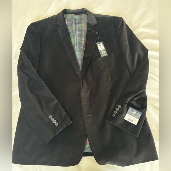 US polo Association, black velvet jacket, size extra large - Picture 1 of 5